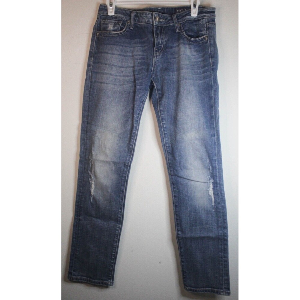 Yaso Women's Size 7/8 ~ 29 Blue Leg Skinny Low Rise Jeans Distressed
